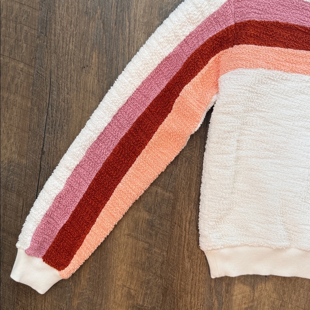 Faherty Women’s Vista Stripe French Terry Pullover Sweatshirt Size X-Small - Picture 5 of 10